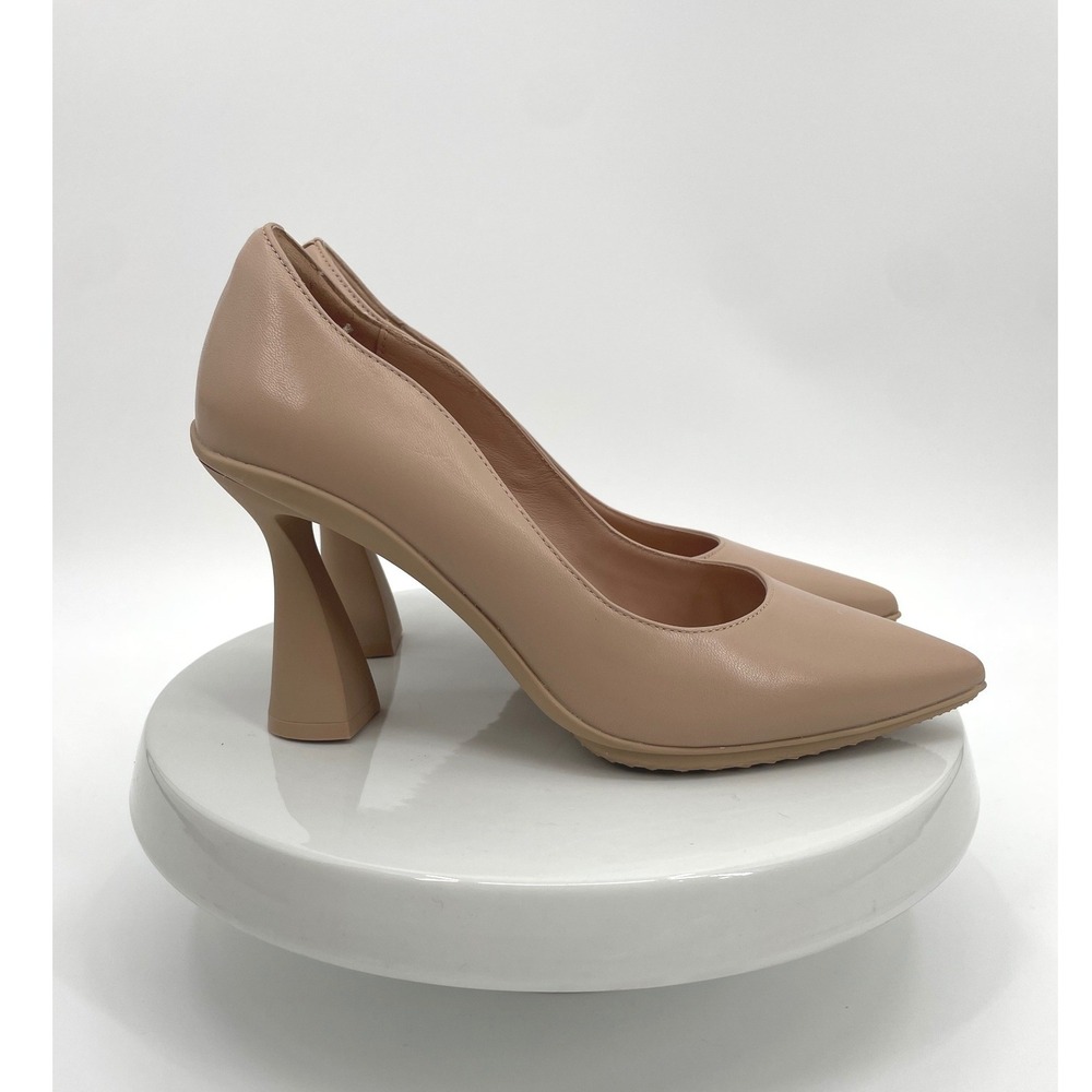 Cole Haan Pumps Women 8B Nude Leather Flared Heel Pointed Toe Grand 360 - Picture 1 of 10